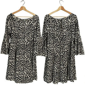 Julian Taylor New York Women's Sz 10 Long Sleeve Velvet Leopard Print Mini Dress